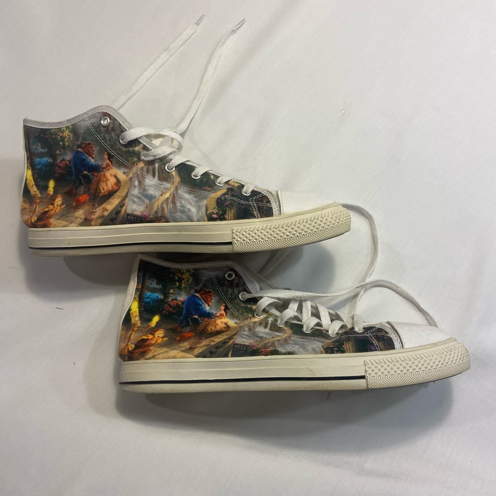 Artistic Beauty and the Beast High-Top Sneakers size 12